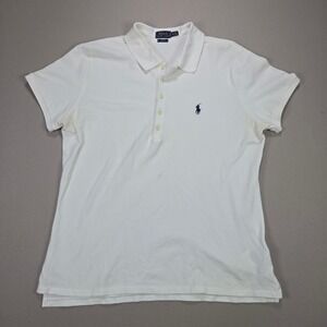 Polo Ralph Lauren White Slim Fit Short Sleeve Polo‎ Shirt Mens XL Big Pony
